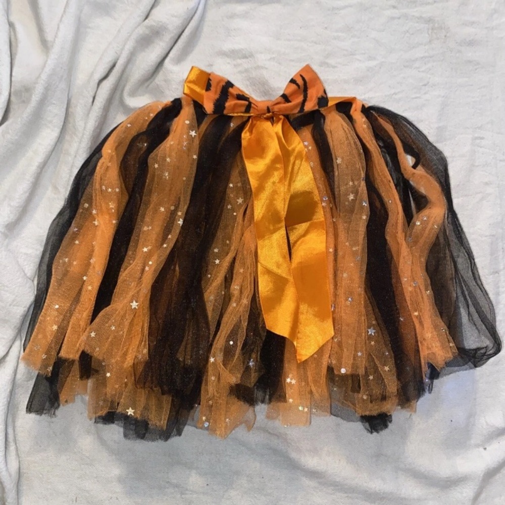 Halloween Tulle Skirt W Bow Kids Size M